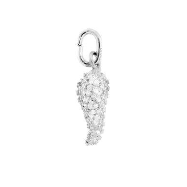 Ciondolo Corno 11 mm con Zirconia Bianca, in Argento 925