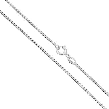Catena Veneziana Diamantata - mm 1 lunghezza cm 80 - Argento s925