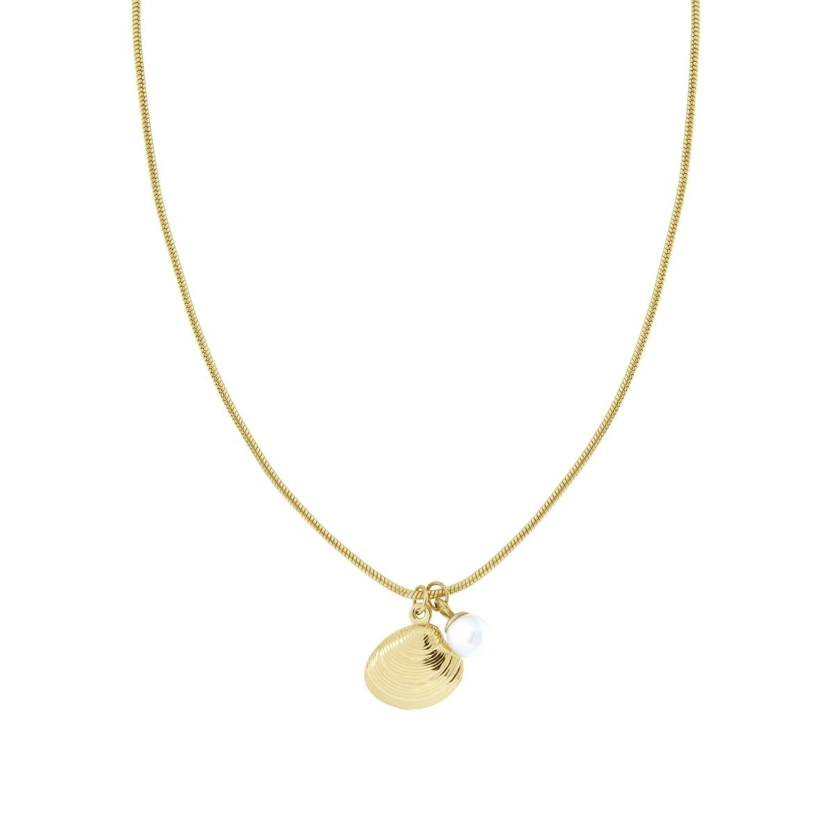 Collana con Conchiglia e perla, in ACCIAIO inox