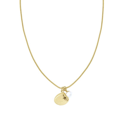 Collana con Conchiglia e perla, in ACCIAIO inox