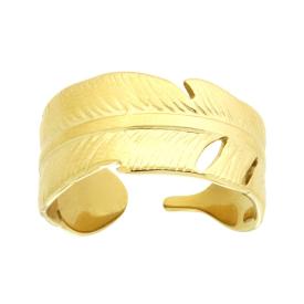 Stainless Steel Feather Wrap Ring