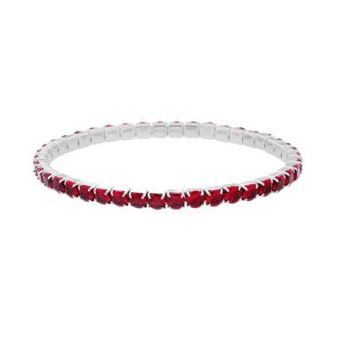 Bracciale Tennis Elastico ROSSO, mm3 e mm4, in ACCIAIO Inox
