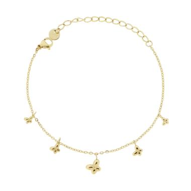 Bracciale con Farfalle Bombate pendenti, in ACCIAIO inox