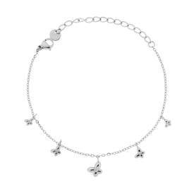 Bracciale con Farfalle Bombate pendenti, in ACCIAIO inox