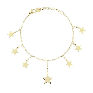 Bracciale con Stelle plain pendenti, in ACCIAIO inox
