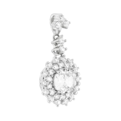 Parure Set Orecchini e Ciondolo Princess Pendente Bianco , Argento s925