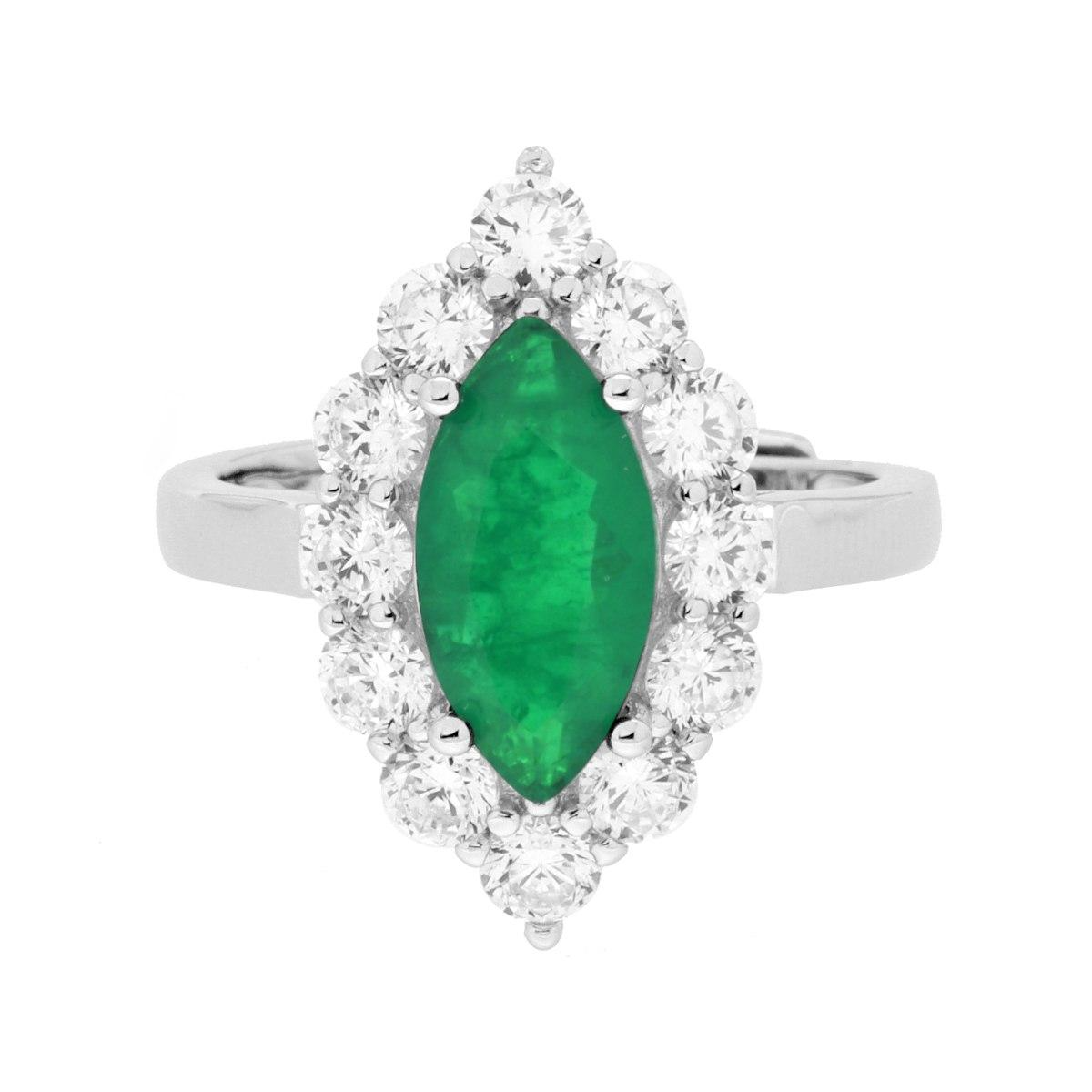 Anello Marquise Verde Smeraldo