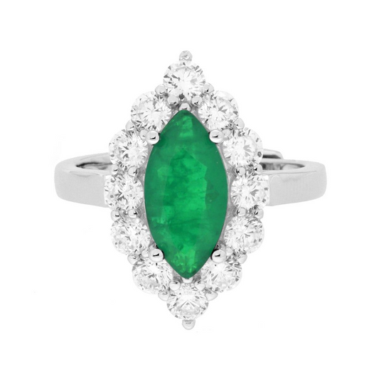 Anello Marquise Verde Smeraldo