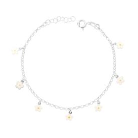 Bracciale con Fiori pendenti, Argento s925
