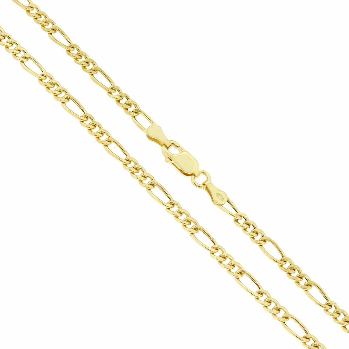 Catena Figaro Alternata - lunghezza cm 60 - Argento s925