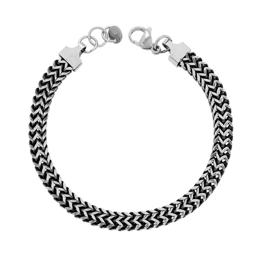 Bracciale Catena Franco doppia mm 6, in ACCIAIO colore Brunito