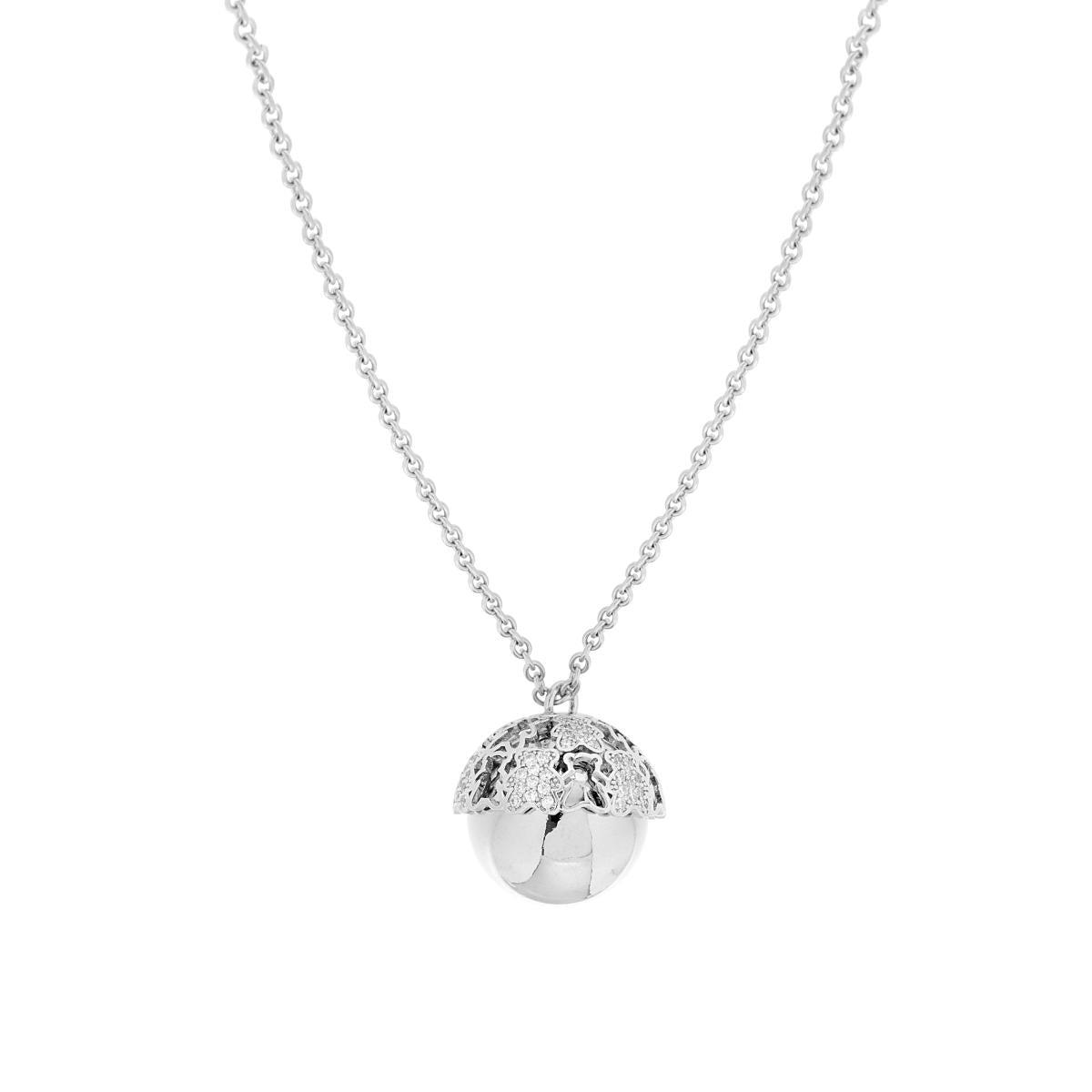 Collana Chiama Angeli con Cupola di Orsetti, ACCIAIO inox
