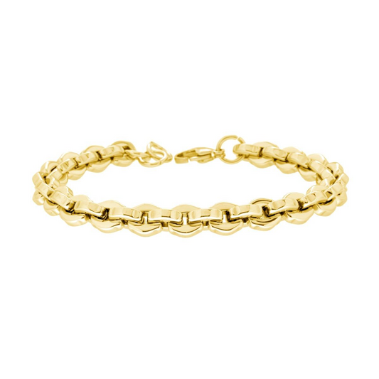 Bracciale Uomo Catena Forzatina Esagonale, in ACCIAIO inox