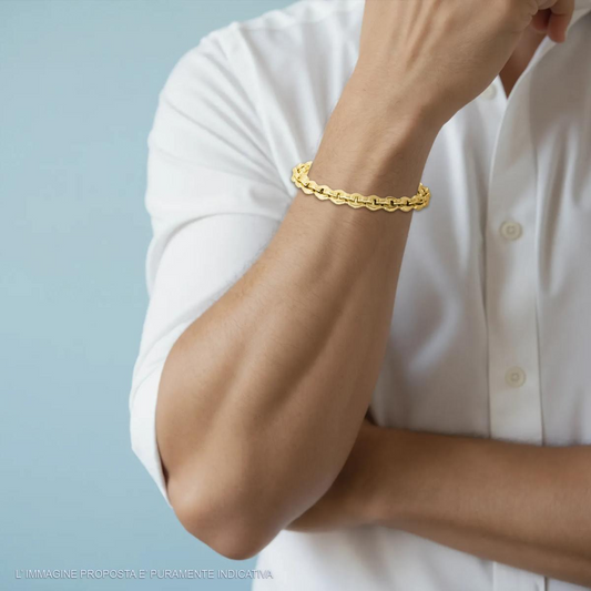 Bracciale Uomo Catena Forzatina Esagonale, in ACCIAIO inox