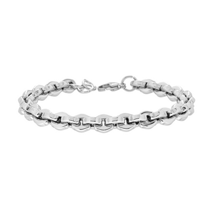 Bracciale Uomo Catena Forzatina Esagonale, in ACCIAIO inox