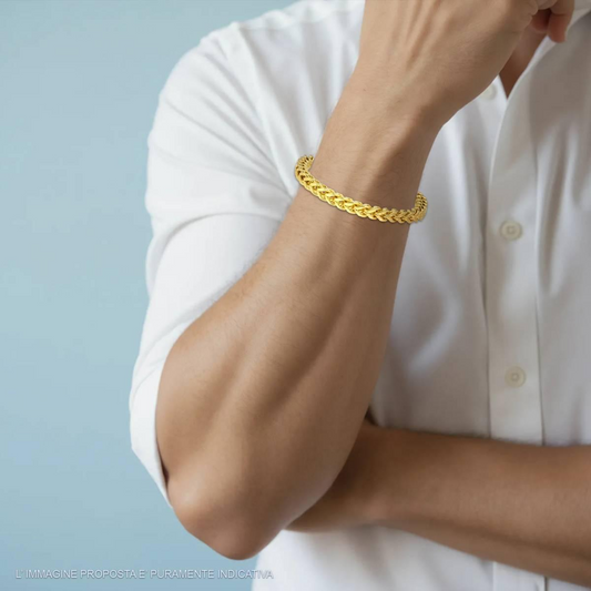 Bracciale Uomo Catena Franco, in ACCIAIO inox colore Oro