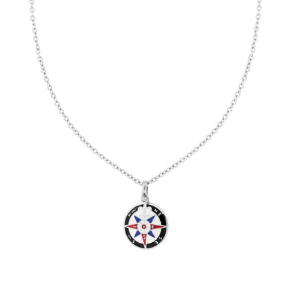 Collana UOMO con Rosa dei Venti Smalto Multicolor, in ACCIAIO