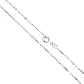 Catena Forzatina con Cilindretti Diamantati 45 cm - Argento s925