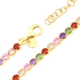 Bracciale Tennis Multicolor 3mm, in Argento S925