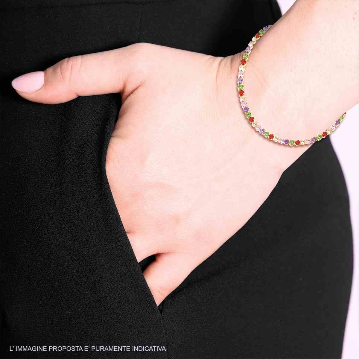 Bracciale Tennis Multicolor 3mm, in Argento S925