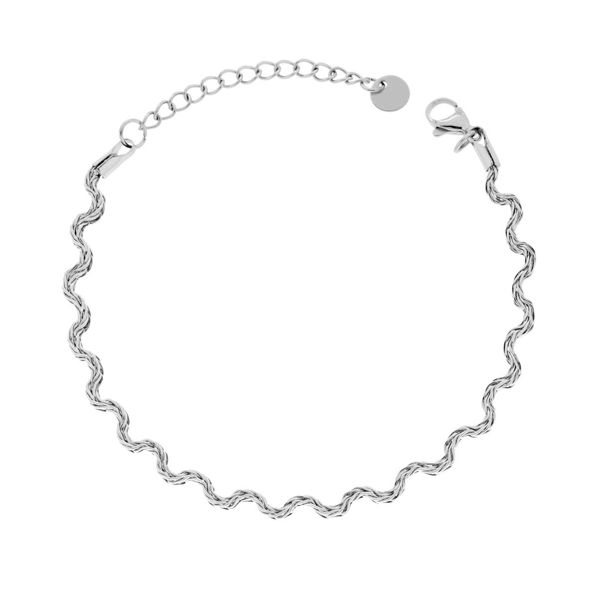 Bracciale Catena Ondulata, in ACCIAIO inox