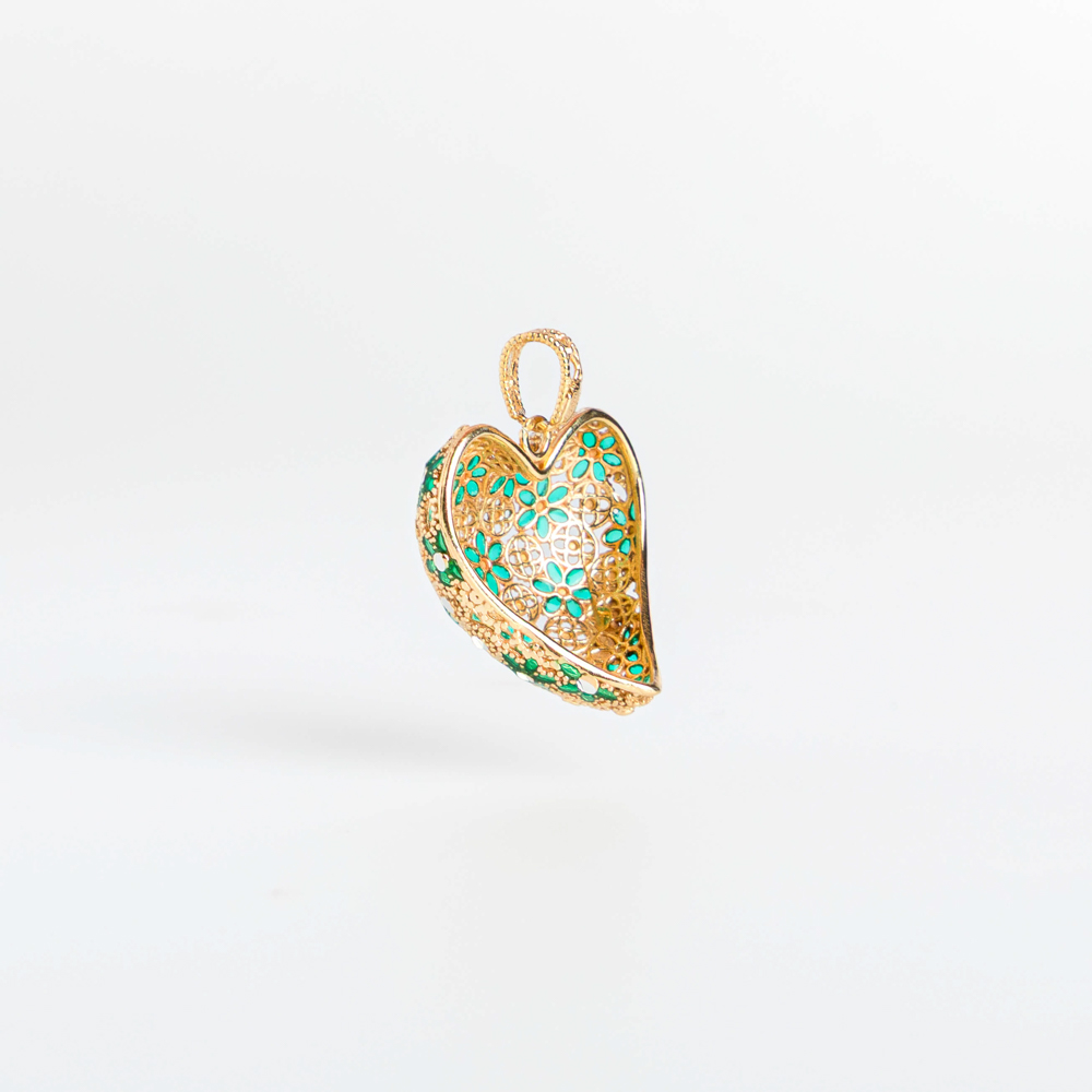 Collana con Ciondolo in Filigrana Preziosa, Argento s925