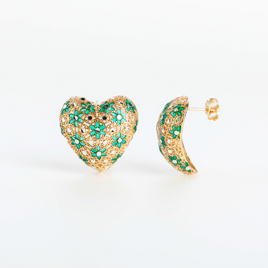 Orecchini Cuore, Preziosi, in Filigrana, Argento 925 e Bagno in Oro