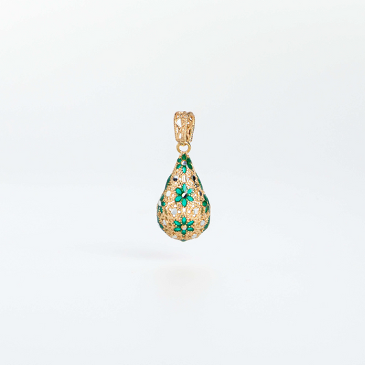 Ciondolo Goccia, Preziosa, in Filigrana, Argento 925 e Bagno in Oro