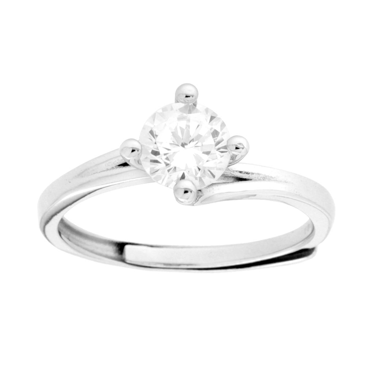 Solitaire Ring with Green Oval Zircon, in S925 SILVER