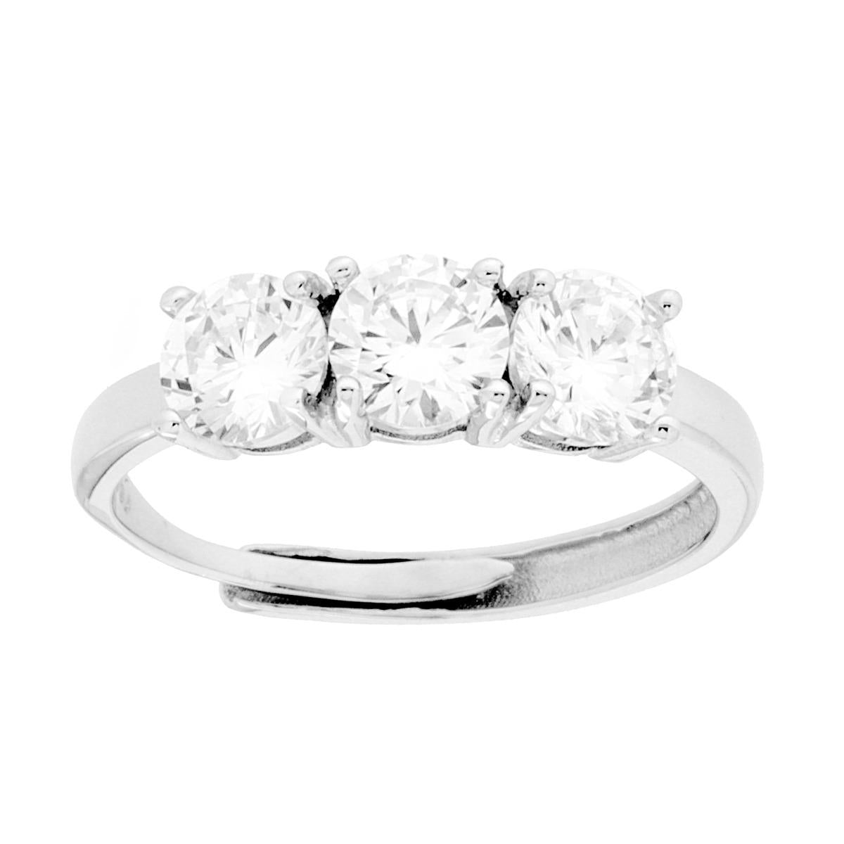 Anello Trilogy 5mm Bianco, in ARGENTO S925