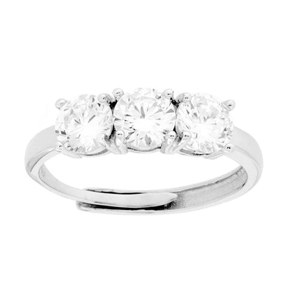 Anello Trilogy 5mm Bianco, in ARGENTO S925