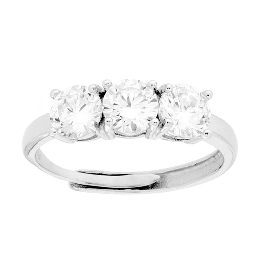 Big White Trilogy Ring, in S925 SILVER