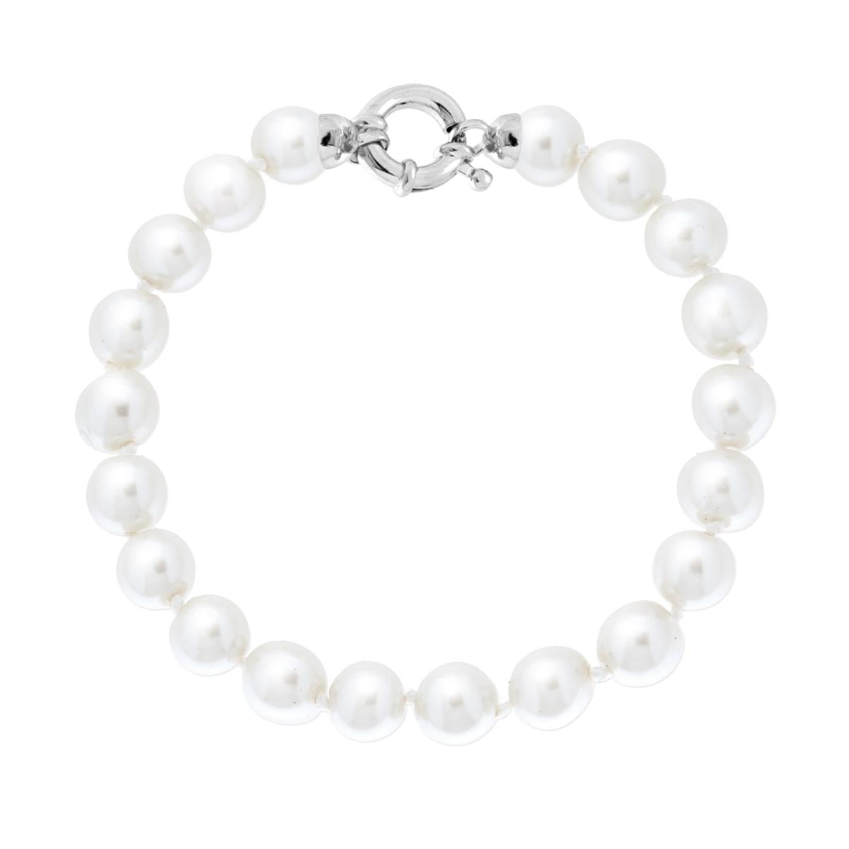 Bracciale Perla Bianca mm 8, in ARGENTO 925