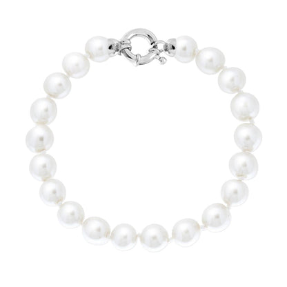 Bracciale Perla Bianca mm 8, in ARGENTO 925