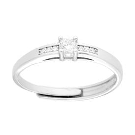 Solitaire Ring with Green Oval Zircon, in S925 SILVER