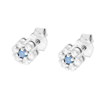 Set Orecchini e Ciondolo con Fiore Acquamarina, Argento s925