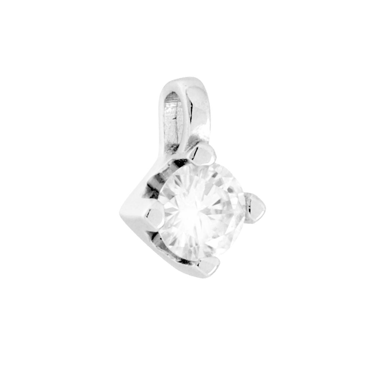Ciondolo Punto Luce 5mm in MOISSANITE certificata, in Argento S925