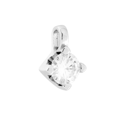 Ciondolo Punto Luce 5mm in MOISSANITE certificata, in Argento S925