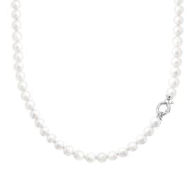 Collana di Perle 7mm, lunga 50cm, Argento s925