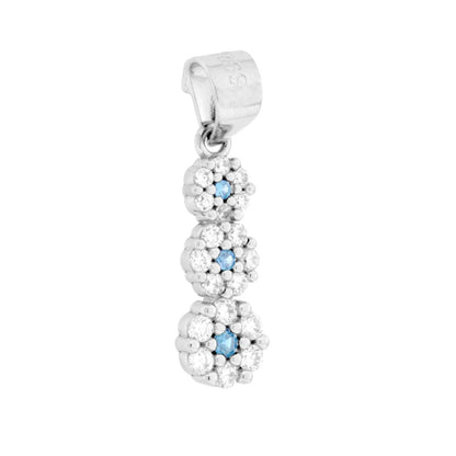 Set Orecchini e Ciondolo con Trilogy Fiori Acquamarina, Argento s925