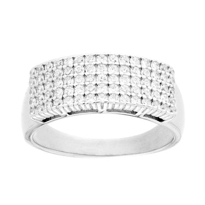 Anello Fascia Veretta con Zirconia Bianca, in ARGENTO S925