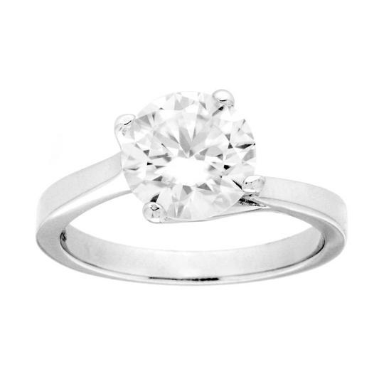 Anello Solitario con MOISSANITE mm 8.5 , in Argento S925