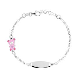 Ladybug Bracelet with Heart and Flowers, S925 Silver
