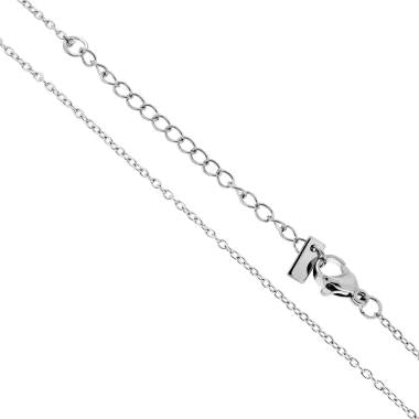 Catena Forzatina Diamantata lunghezza cm 45+5, in ACCIAIO inox