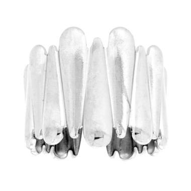 Anello Fascia con elementi Goccia, in ACCIAIO inox