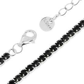 Bracciale Tennis mm 3 NERO, in ACCIAIO