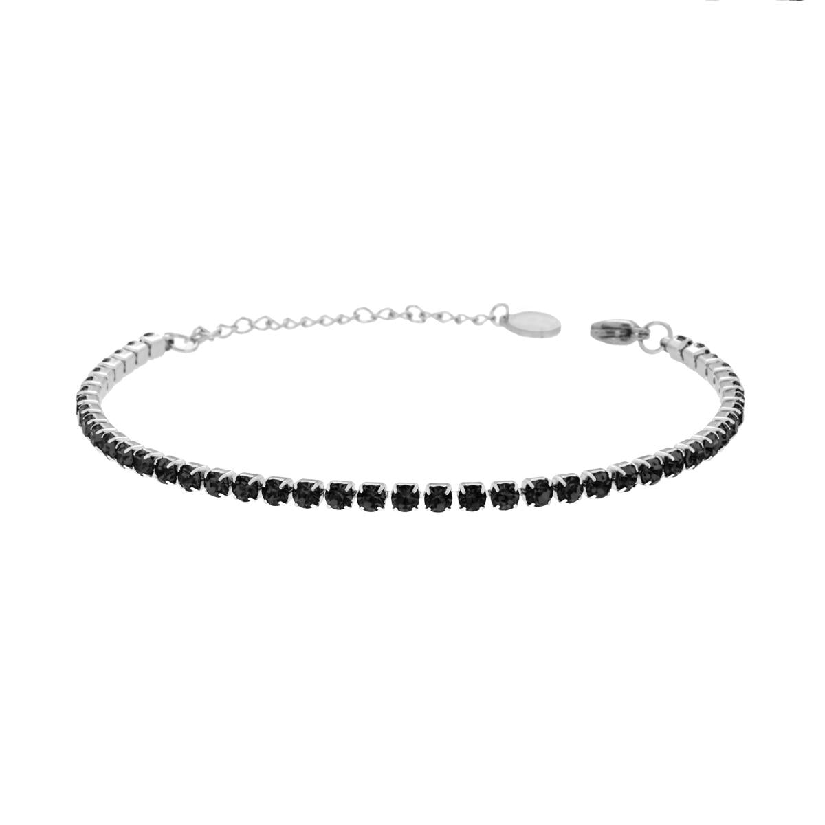 Bracciale Tennis mm 3 NERO, in ACCIAIO