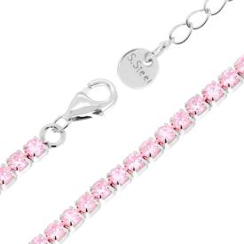 Bracciale Tennis mm 3 ROSA, in ACCIAIO