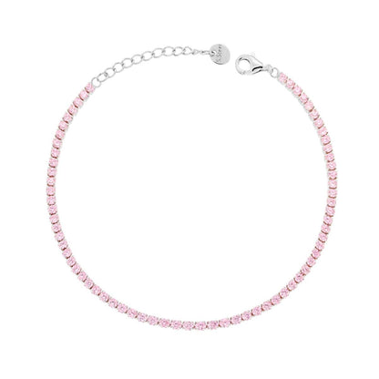 Bracciale Tennis mm 3 ROSA, in ACCIAIO