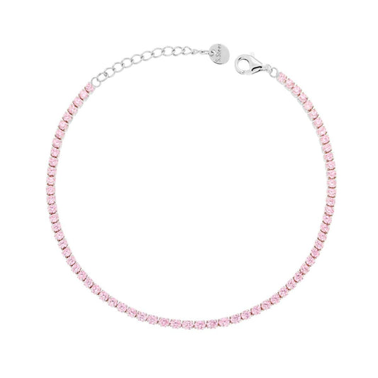 Bracciale Tennis mm 3 ROSA, in ACCIAIO